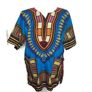 Unisex Dashiki Tribal Western African Tunic Top Large Pockets